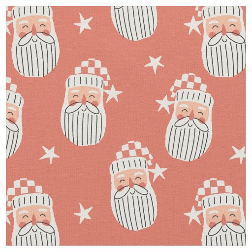 Merry Christmas - Santa Face nursery winter Star  Fabric