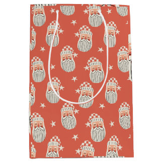 Merry Christmas - Santa Face nursery winter Star Medium Gift Bag