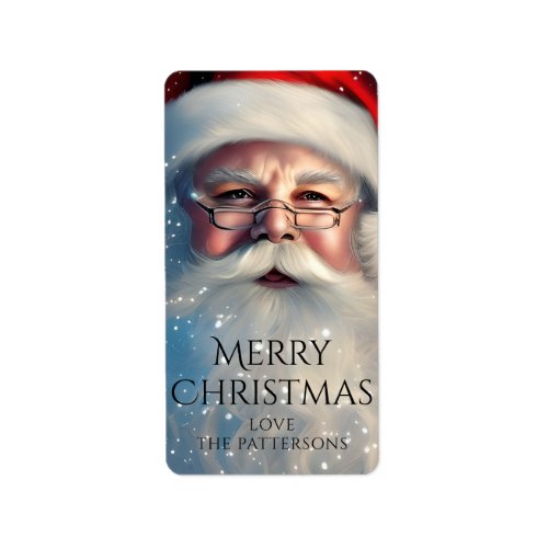 Merry Christmas Santa Festive Winter Holidays Label