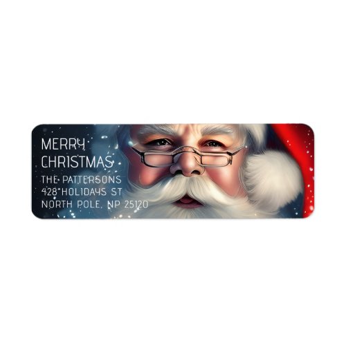 Merry Christmas Santa Festive Winter Holidays Label
