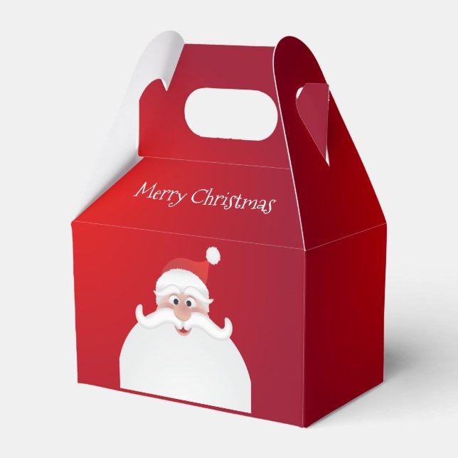 Merry Christmas Santa Gable Favor Box (Front Side)