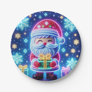 Merry Christmas Santa Gift Poster Paper Plates