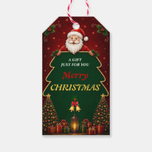 Merry Christmas Santa Gift Tags Editable