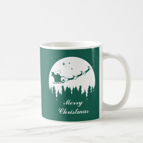 Merry Christmas Santa Green Coffee Mug