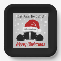 Merry Christmas Santa Hat/Boots Paper Plate