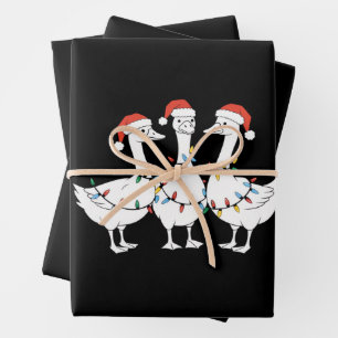 Merry Christmas Santa Hat Ducks Holiday Xmas Duck Wrapping Paper Sheets