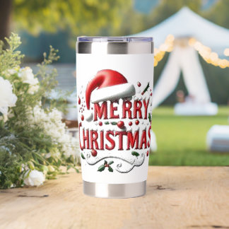 Merry Christmas Santa Hat  Insulated Tumbler