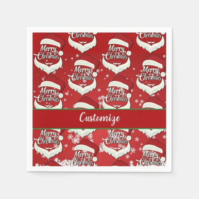 Merry Christmas Santa Hat Napkins (Front)