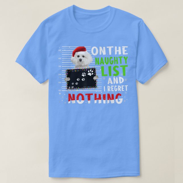Merry Christmas Santa Hat Poodle Funny Naughty Xma T-Shirt (Design Front)