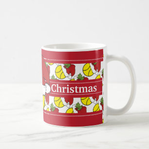 Merry Christmas Santa Hat Tennis Ball Coffee Mug