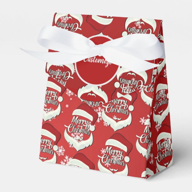 Merry Christmas Santa Hat Tent Favor Boxes (Front Side)
