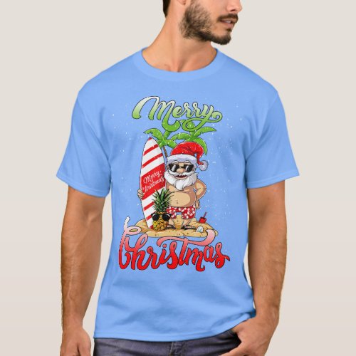Merry Christmas Santa Hawaii T_Shirt