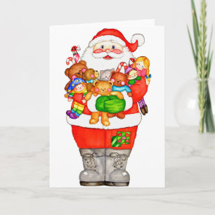 Merry Christmas Santa Holding Love Card
