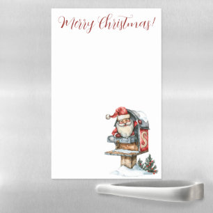 Merry Christmas Santa in a Mailbox Magnetic Dry Erase Sheet