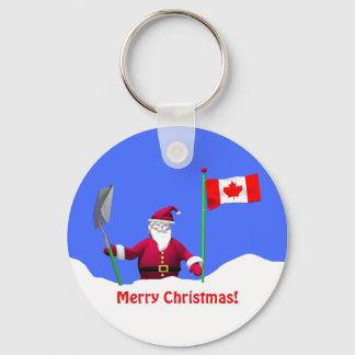 Merry Christmas Santa in Canada Keychain