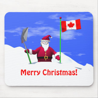 Merry Christmas Santa in Canada Mouse Pad