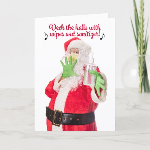 Merry Christmas Santa in Face Mask 2020 Holiday Card