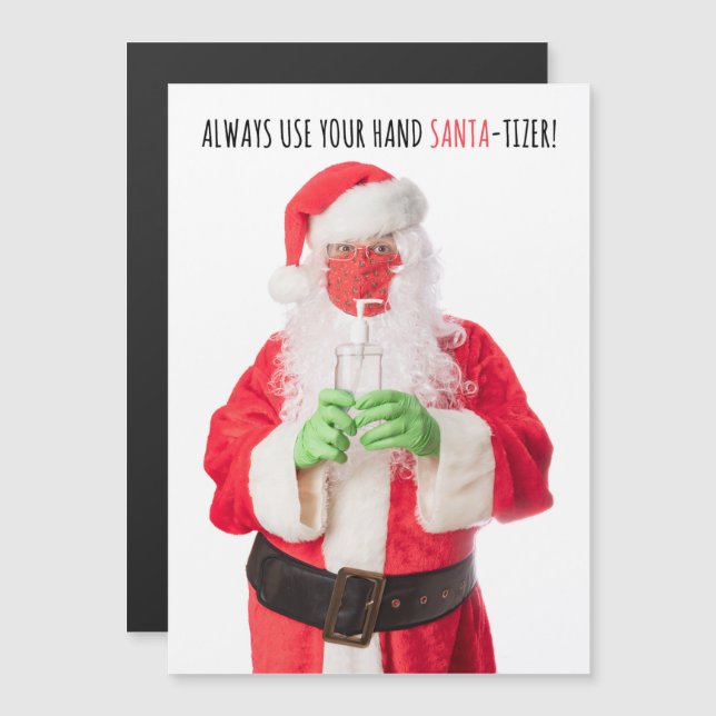 Merry Christmas Santa in Face Mask Sanitizer 2020 (Front/Back)