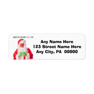 Merry Christmas Santa in Face Mask Sanitizer 2020 Label