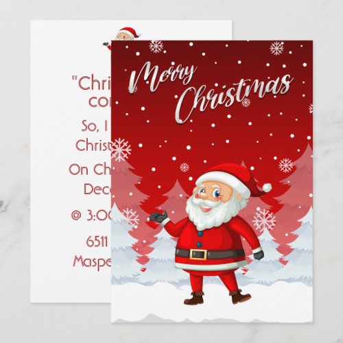 Merry Christmas Santa Invitation