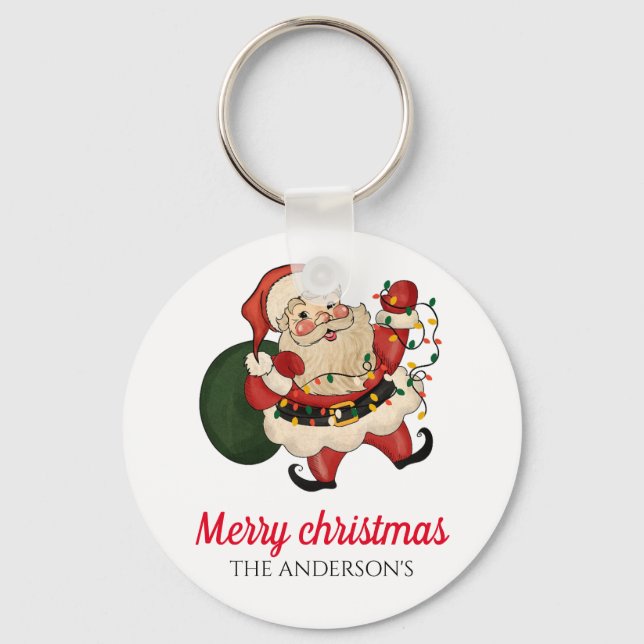 Merry christmas santa  keychain (Front)