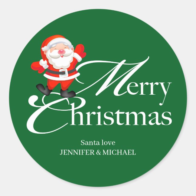 Merry Christmas santa Love Classic Round Sticker