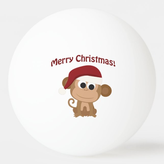 Merry Christmas! Santa Monkey Ping-Pong Ball (Front)