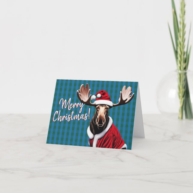 Merry Christmas, Santa Moose! Holiday Card (Front)