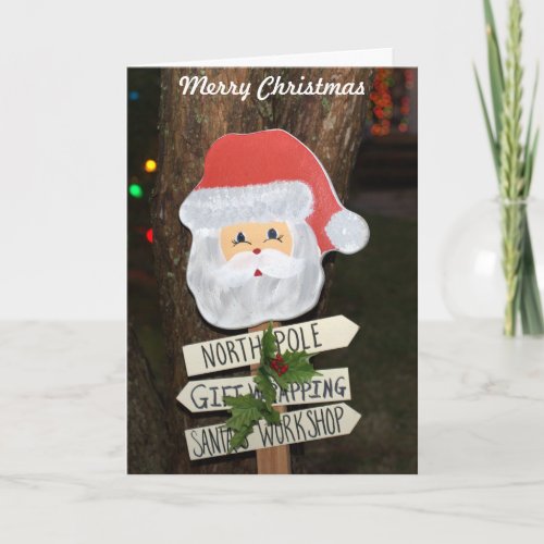 Merry Christmas Santa North Pole Holiday Card