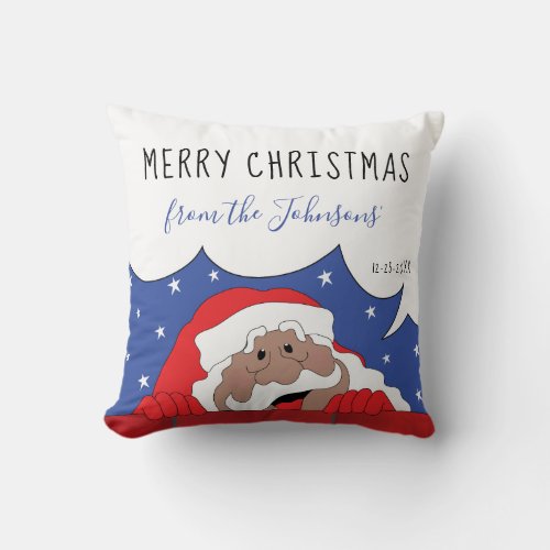 Merry Christmas Santa of ColorSays Throw Pillow