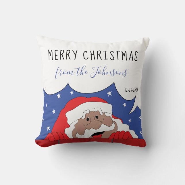 Merry Christmas Santa of ColorSays Throw Pillow (Front)