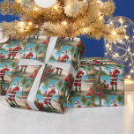 Merry Christmas Santa on Tropical Island  Wrapping Paper<br><div class="desc">Santa visiting tropical island on Christmas.</div>