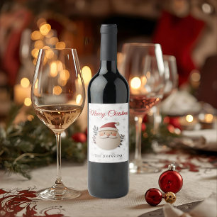 Merry Christmas Santa – Personalized Holiday Wine Label