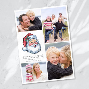 Merry Christmas Santa Photo Collage Holiday Card