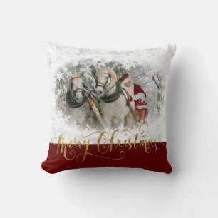 Merry Christmas Santa Photo Throw Pillow