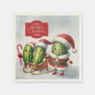 Merry Christmas Santa Pickles Napkins