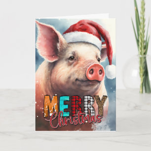 Merry Christmas Santa PIG Card