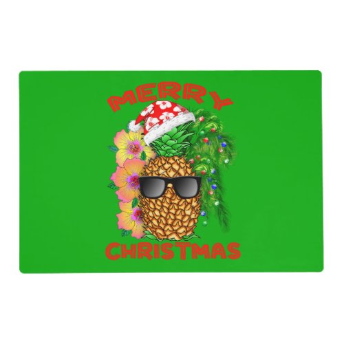 Merry Christmas Santa Pineapple Placemat