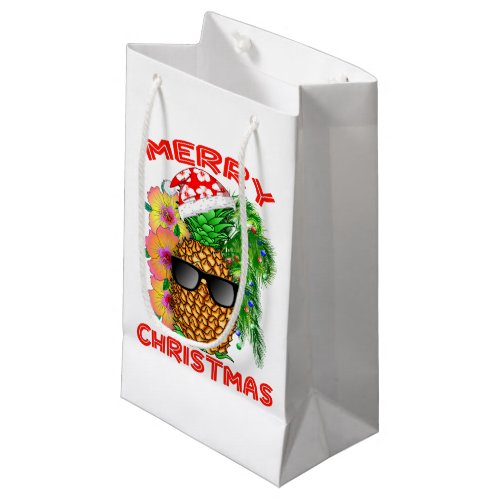Merry Christmas Santa Pineapple Small Gift Bag