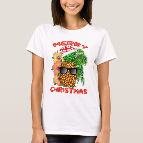 Merry Christmas Santa Pineapple T-Shirt
