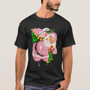 Merry Christmas Santa Pink Vintage Pajama Xmas Gif T-Shirt