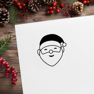 Merry Christmas Santa Portrait 1x1 Rubber Stamp