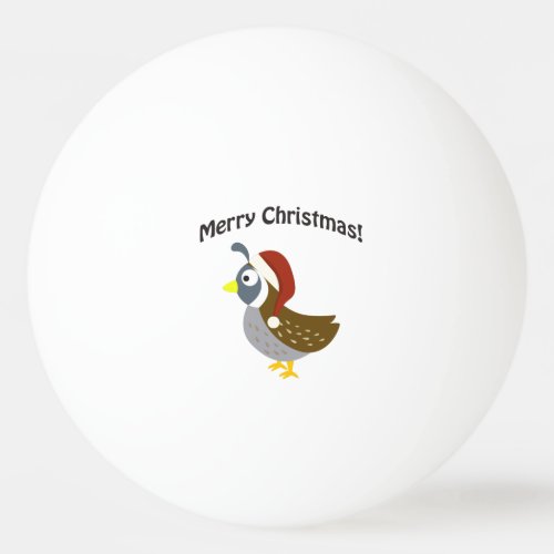 Merry Christmas Santa Quail Ping_Pong Ball