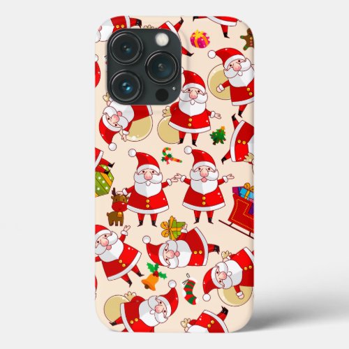 Merry Christmas Santa Red Gold iPhone 13 Pro Case