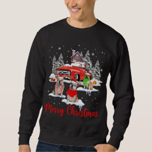 Merry Christmas Santa Reindeer Bulldog With Red Tr Sweatshirt