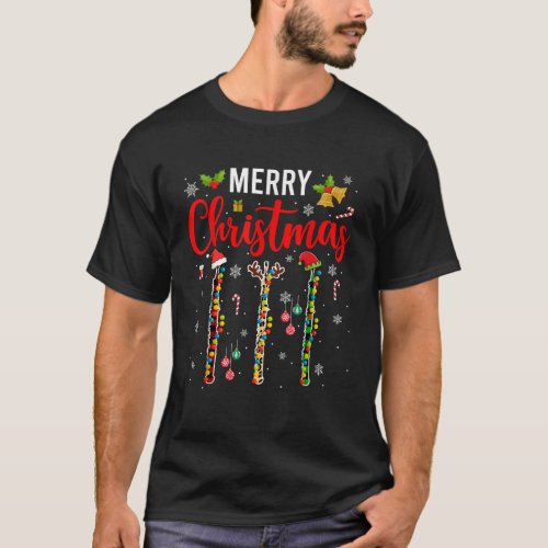 Merry Christmas Santa Reindeer Elf Oboes Instrumen T_Shirt