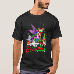 Merry Christmas Santa Reindeer Hummingbird With Gn T-Shirt