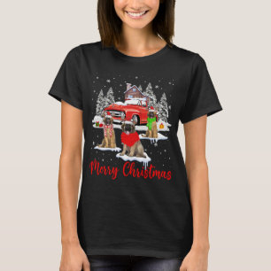 Merry Christmas Santa Reindeer Leonberger With Red T-Shirt