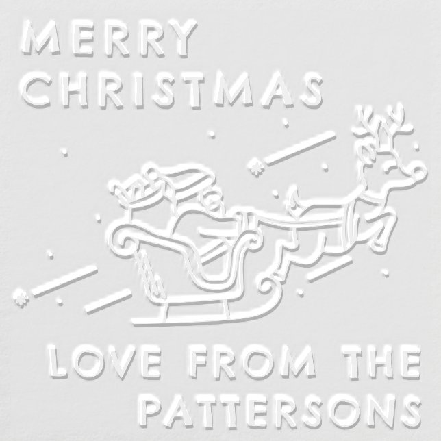 Merry Christmas Santa Reindeer Personalized Name Embosser (Design)