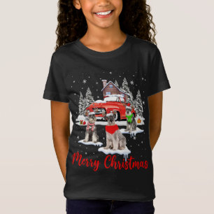 Merry Christmas Santa Reindeer Schnauzer With Red T-Shirt